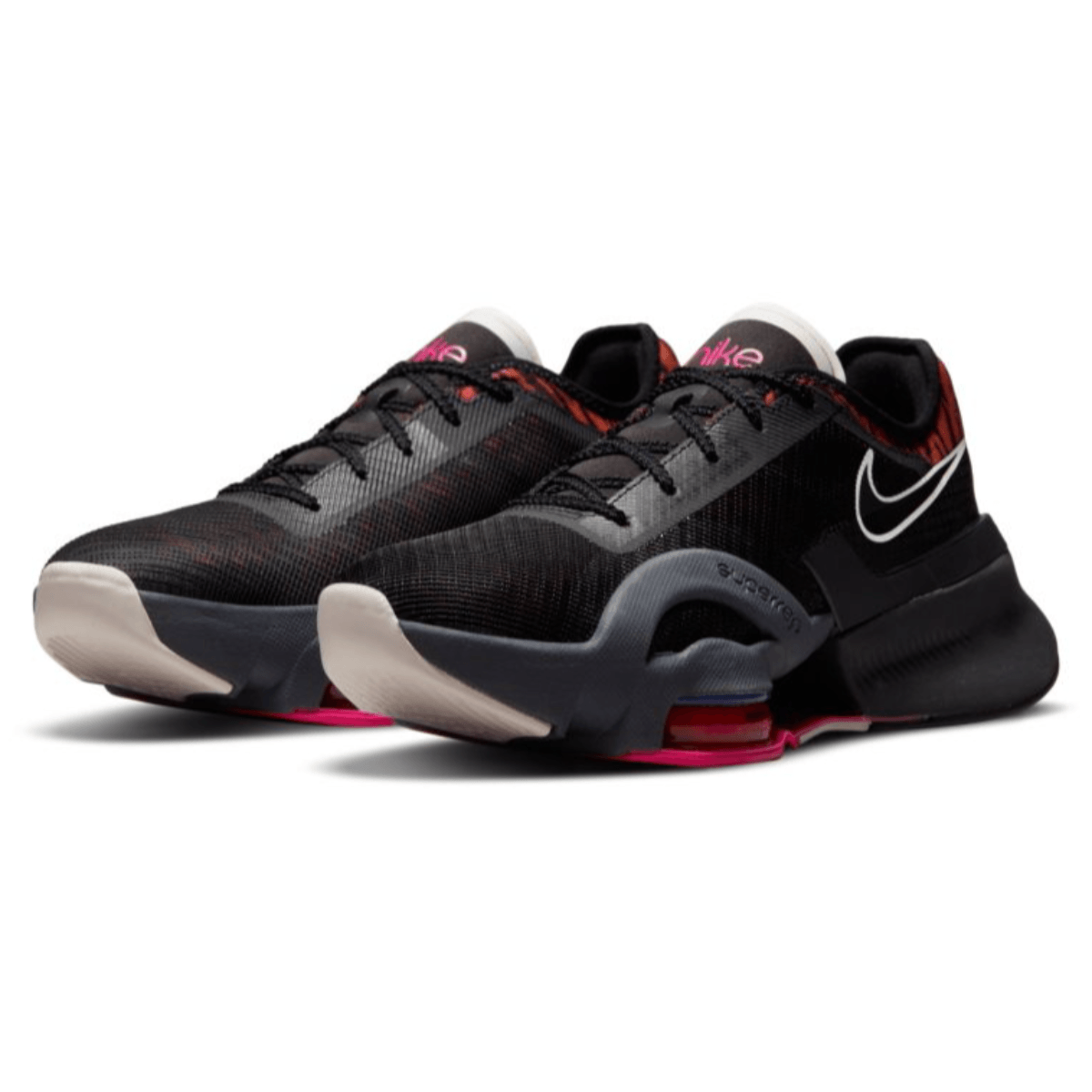 nike training air zoom superrep trainers in black