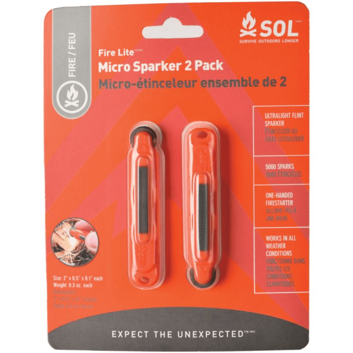 Adventure Medical SOL Fire Lite Micro Sparker (2 Pack) - Als.com