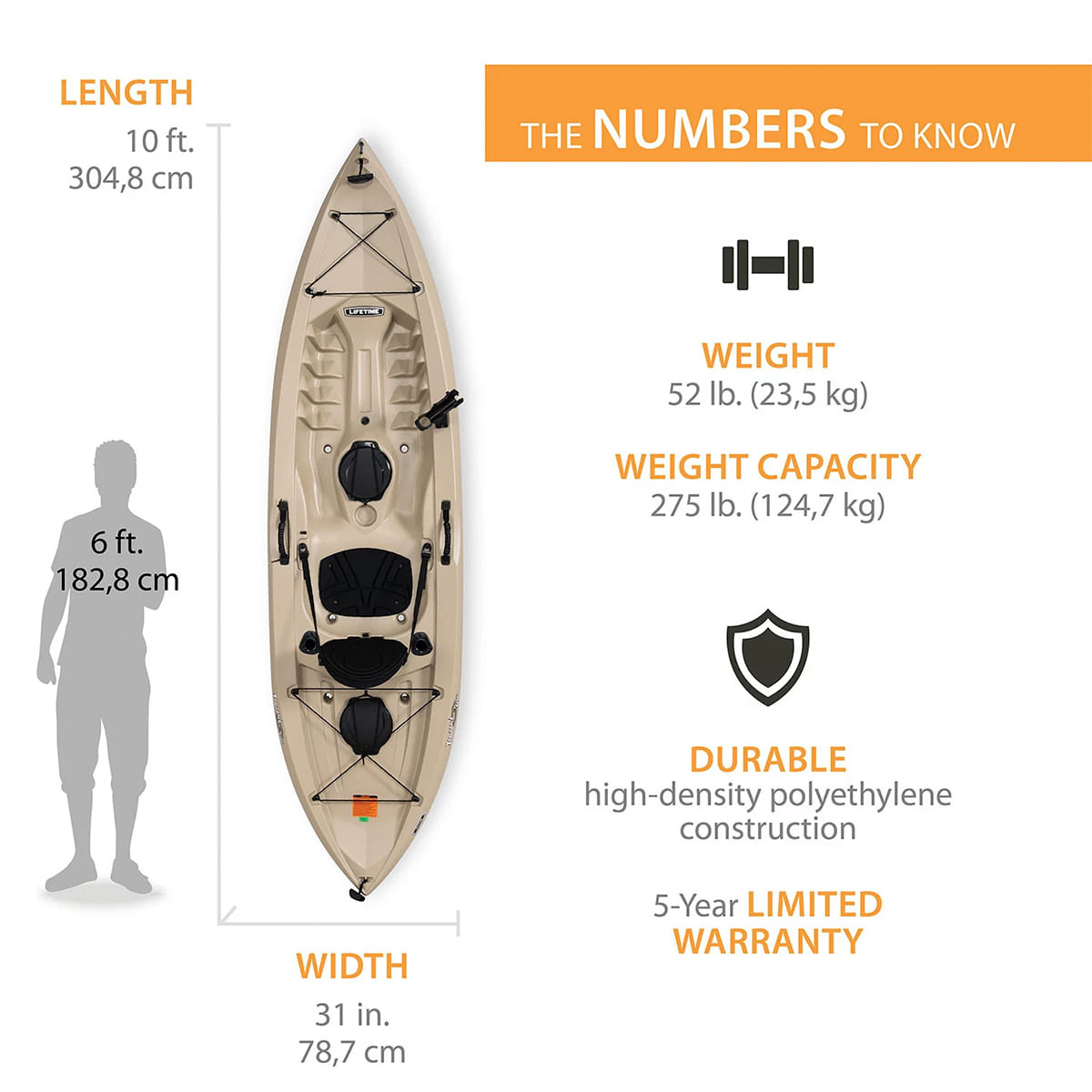 Lifetime Tamarack Sit-on-top Angler Kayak - Tan 10'0"