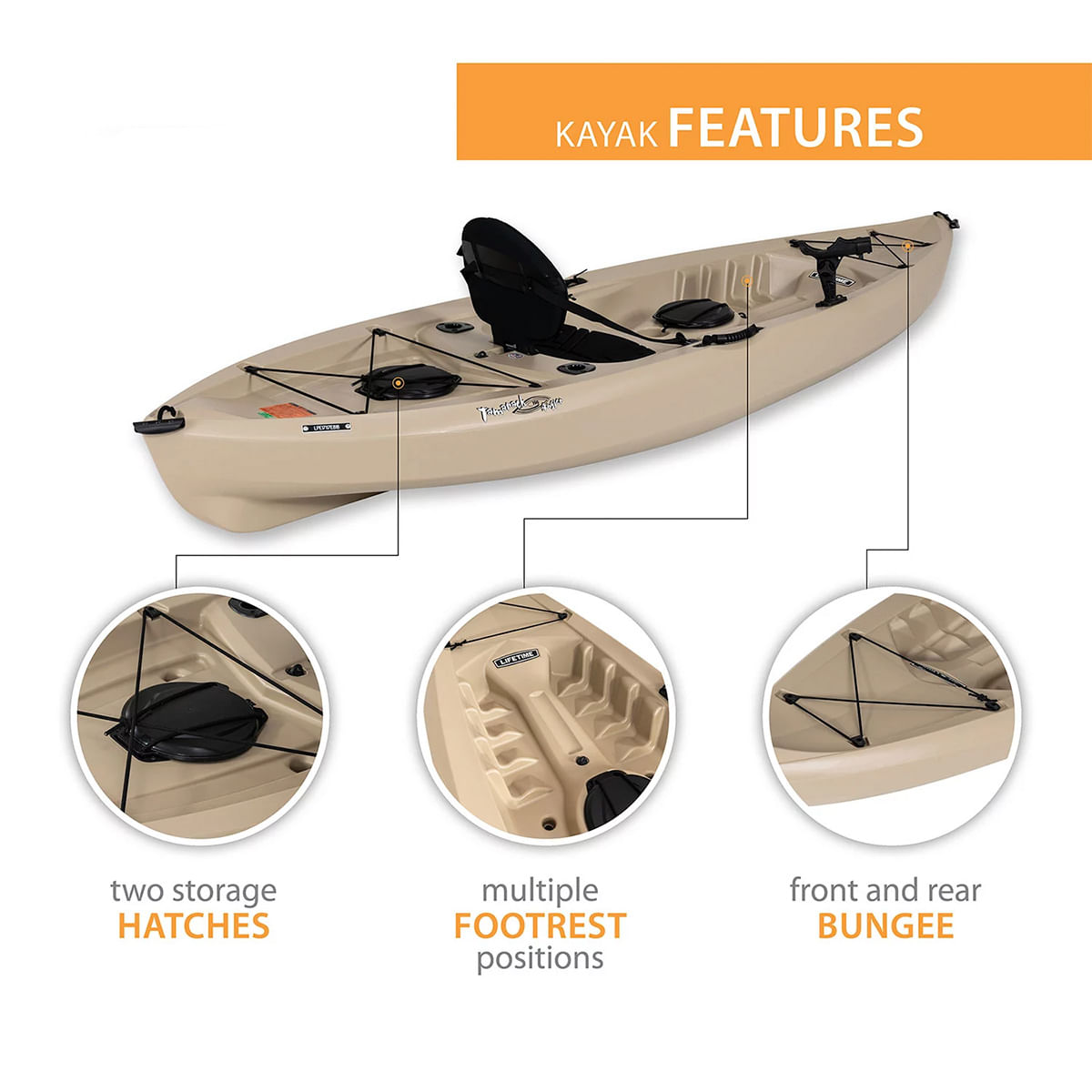 Lifetime Tamarack Sit-on-top Angler Kayak - Tan 10'0"