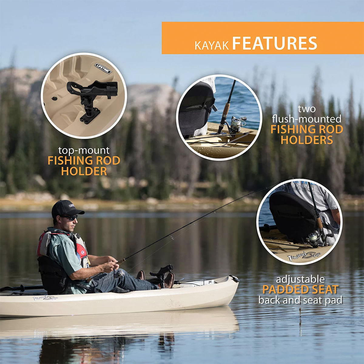 Lifetime Tamarack Sit-on-top Angler Kayak - Tan 10'0"