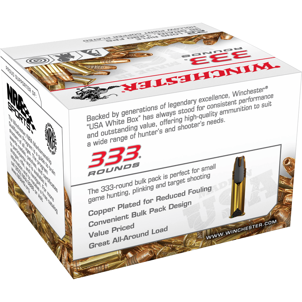 Winchester Ammo USA Target & Small Game 22 Long Rifle 36 Grain Cphp Ammunition 333 Rounds - 22 Long Rifle 333/Box