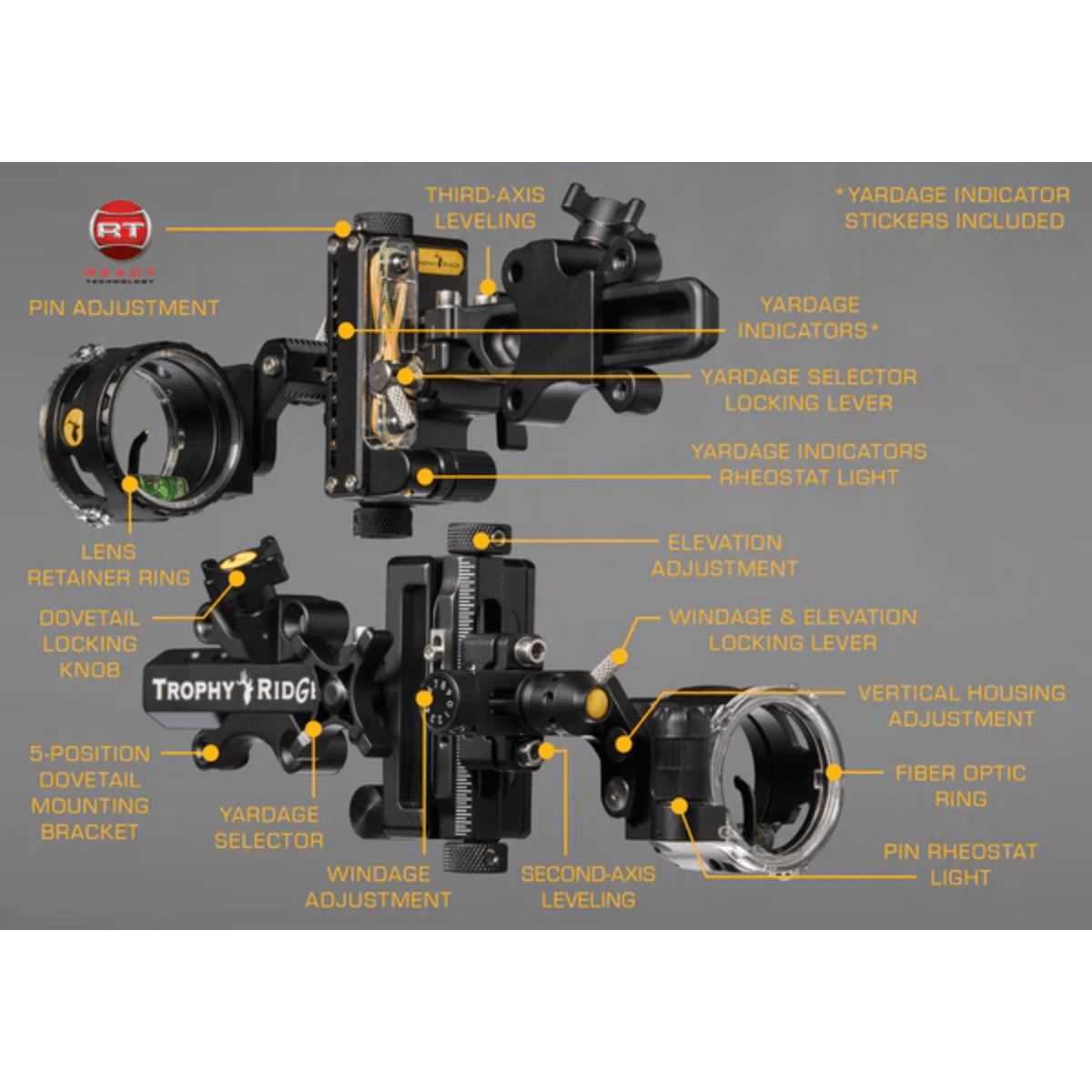 Trophy Ridge React One Pro Dovetail Bow Sight - Black 1 Pin Right – image 8 of 8