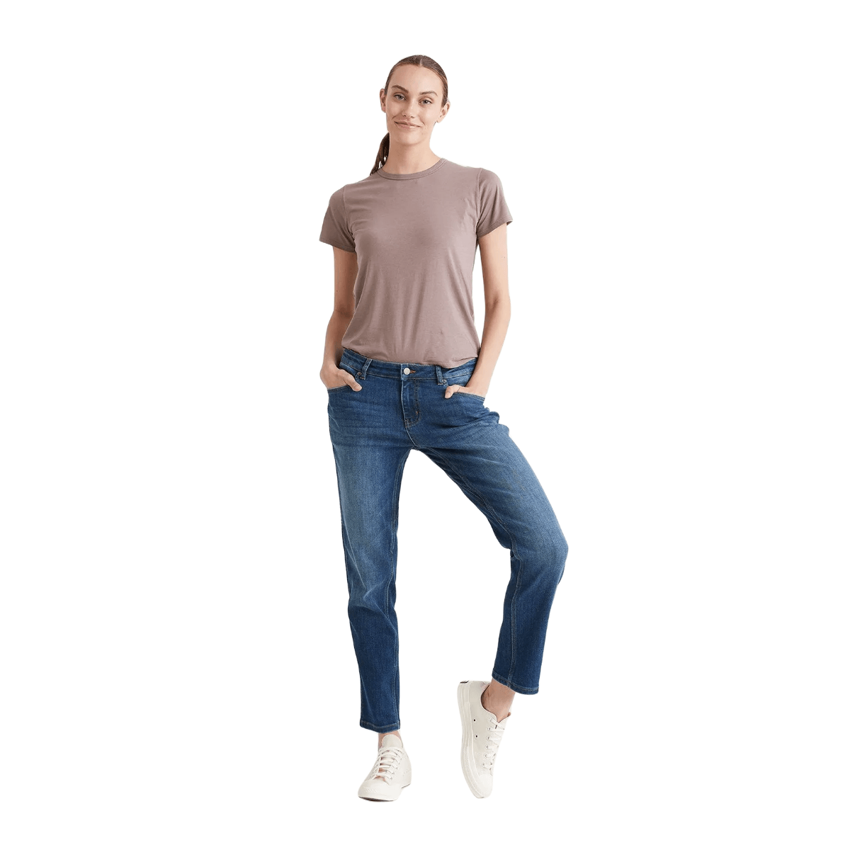 Duer Blue Girlfriend Jeans Women's Relaxed Fit Deep Sea Blue