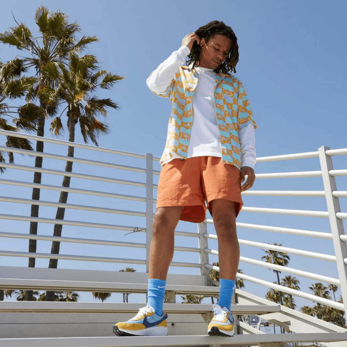 nike waffle one with shorts