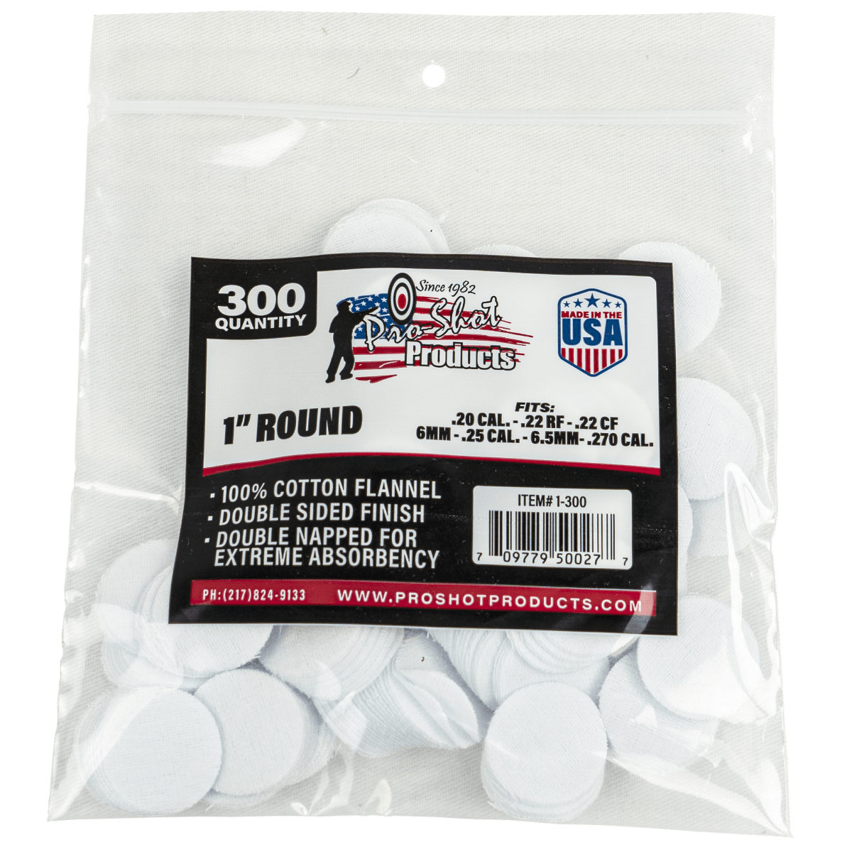 Pro-Shot .22 - .270 Cal. Round Patches - 22 Cal - 270 Cal – image 1 of 1