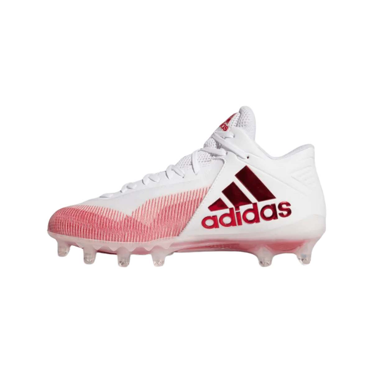 Red and white cleats football on sale