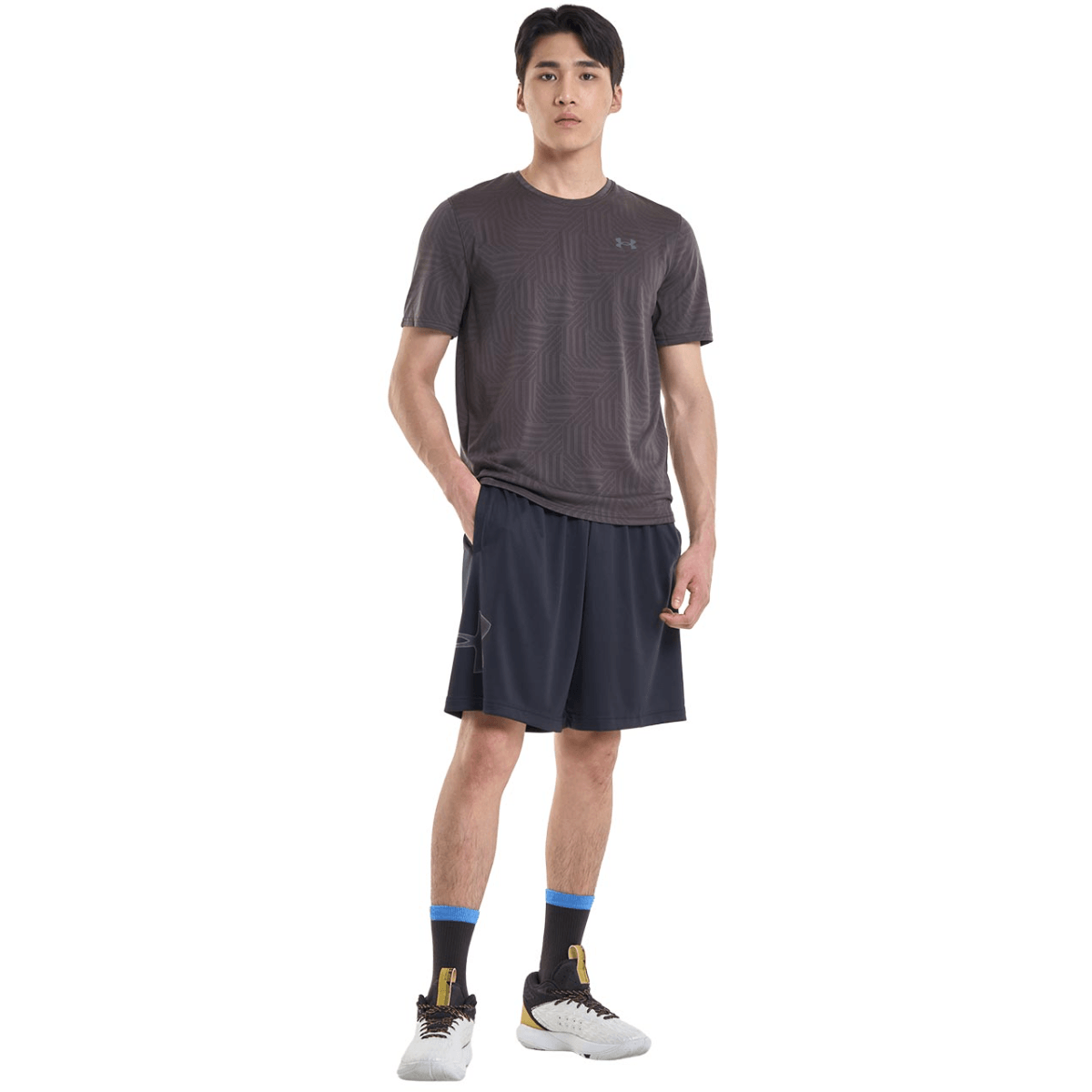 Under Armour Tech Logo Graphic Short - Men's - Black / Graphite S 10" Inseam