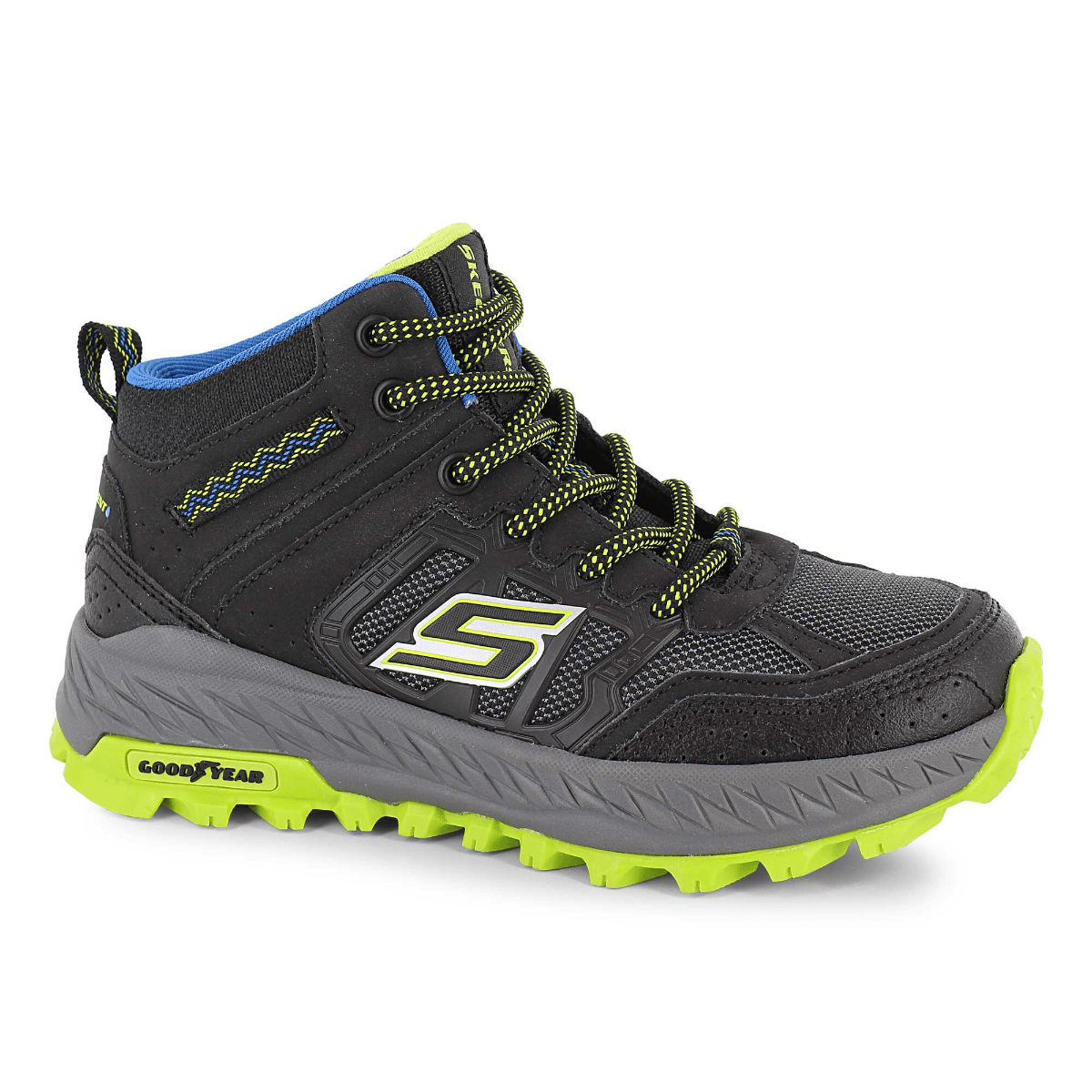 Skechers Fuse Tread Surge Shoe Boys Black Blue Lime 11