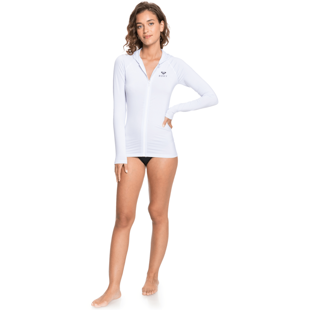 ラッシュガード ROXY Women's Hooded Rash Guard RX943AWT 5007906407 Amazon.com: Roxy Women's Standard Zip-up Hooded Rashguard