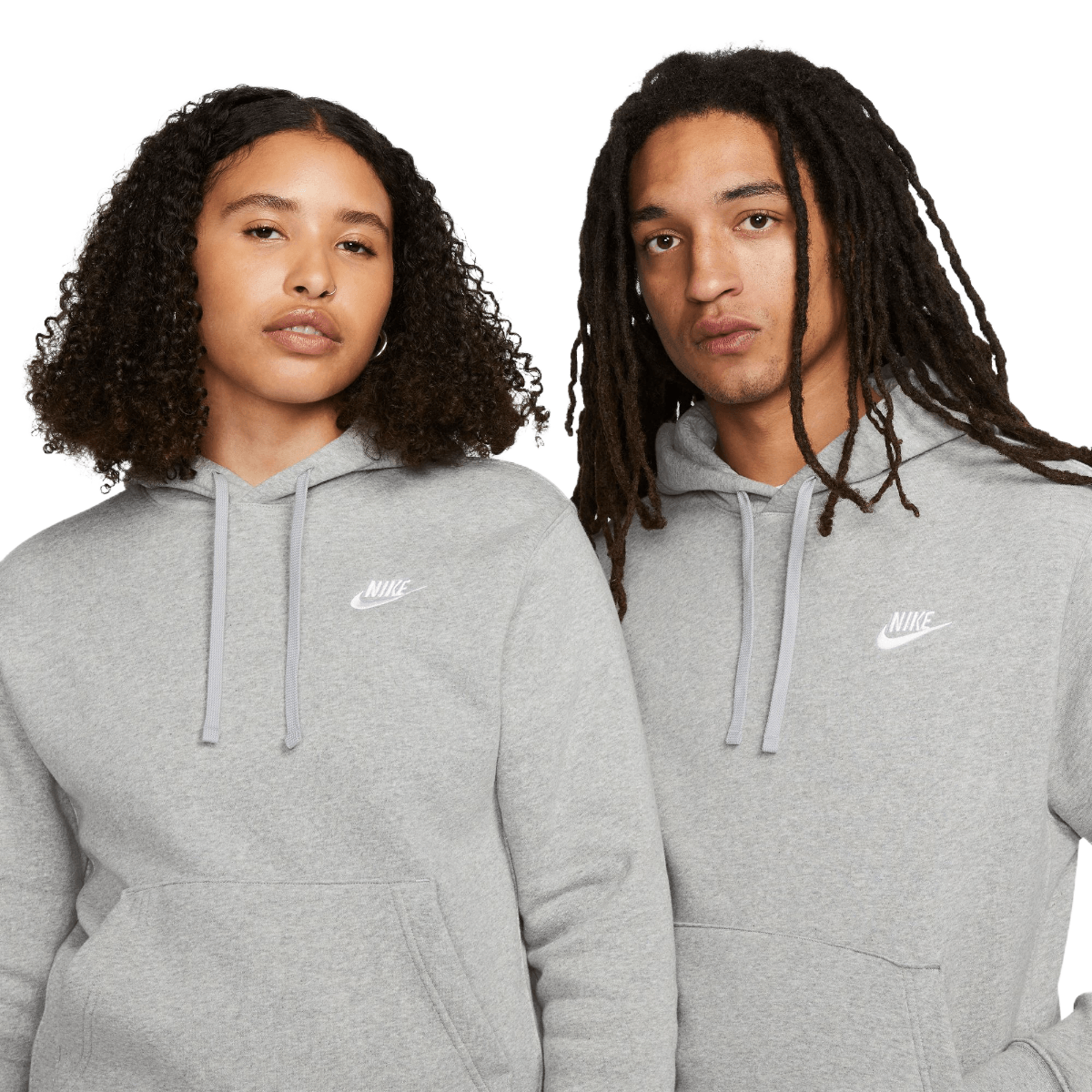 Nike-Sportswear-Club-Fleece-Pullover-Hoodie---Dark-Grey-Heather---Matte-Silver---White