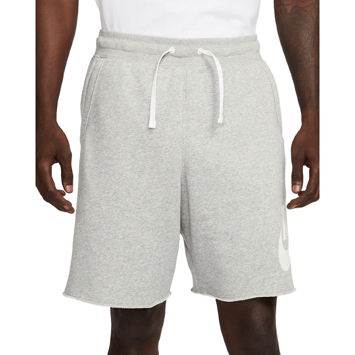 Nike-Club-Alumni-French-Terry-Short---Men-s---Dark-Grey-Heather---White---White
