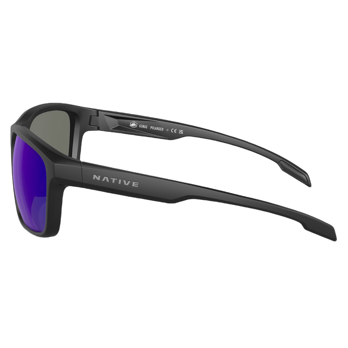 Native Eyewear Gorge Sunglasses - Matte Black, Blue Reflex Polarized – image 3 of 3