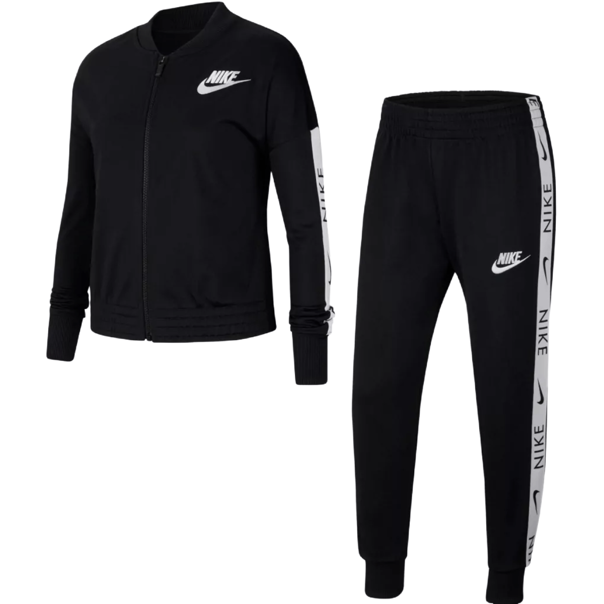 Full black nike fashion tracksuit