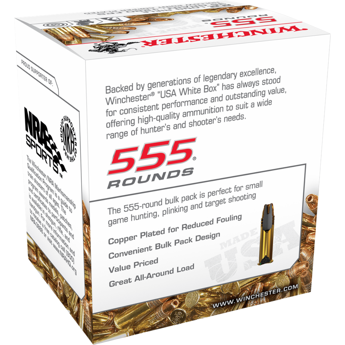Winchester Ammo 555 Copper Plated HP 22 Long Rifle Ammunition 555