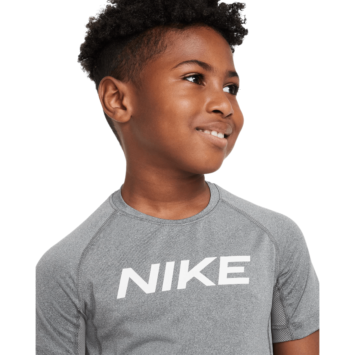 Nike Pro Dri Fit Short Sleeve T Shirt Boys Carbon Heather M