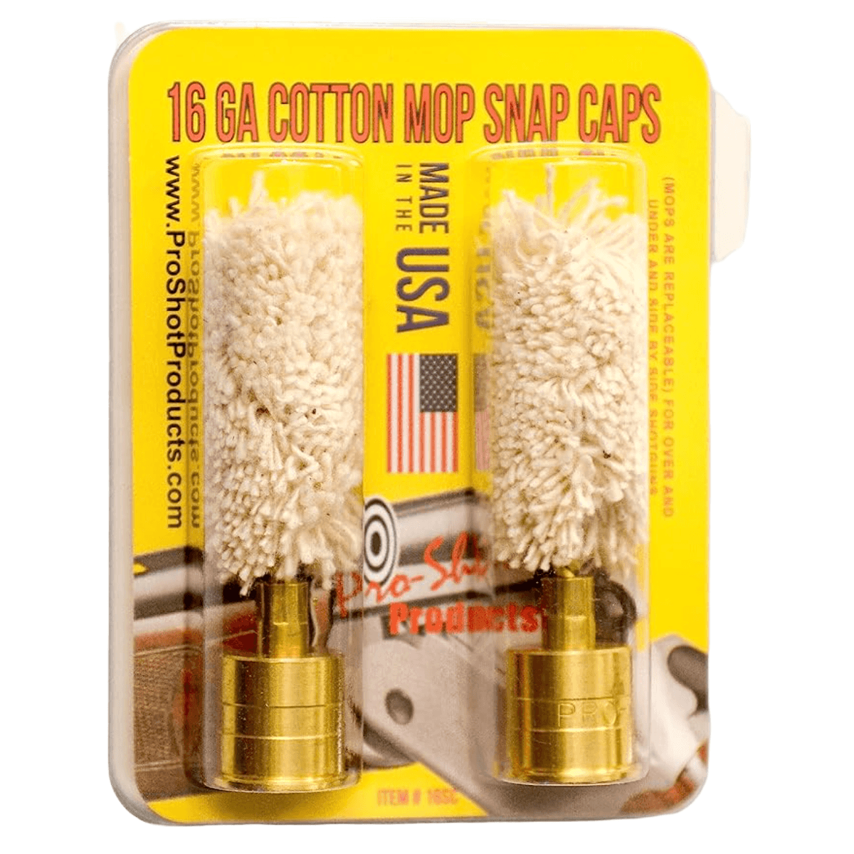 Pro-Shot Cotton Mop Snap Cap (2 Pack) - Brass 16 Gauge