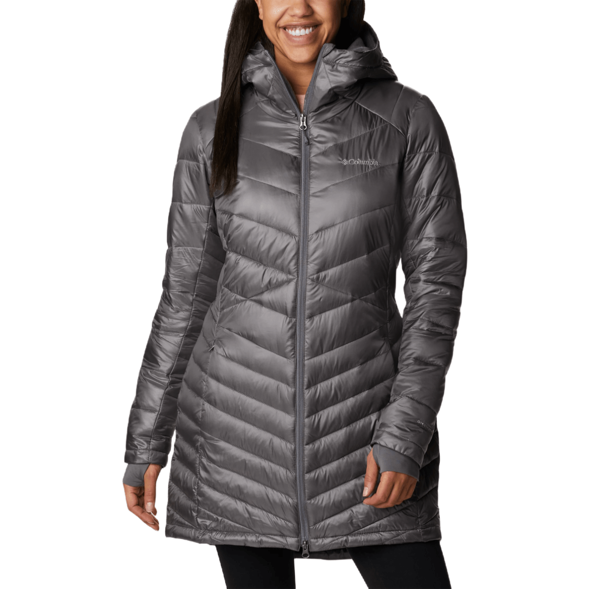 Columbia Womens Joy Peak outlet Omni Heat Infinity Insulated Hooded Jacket Dark Coral