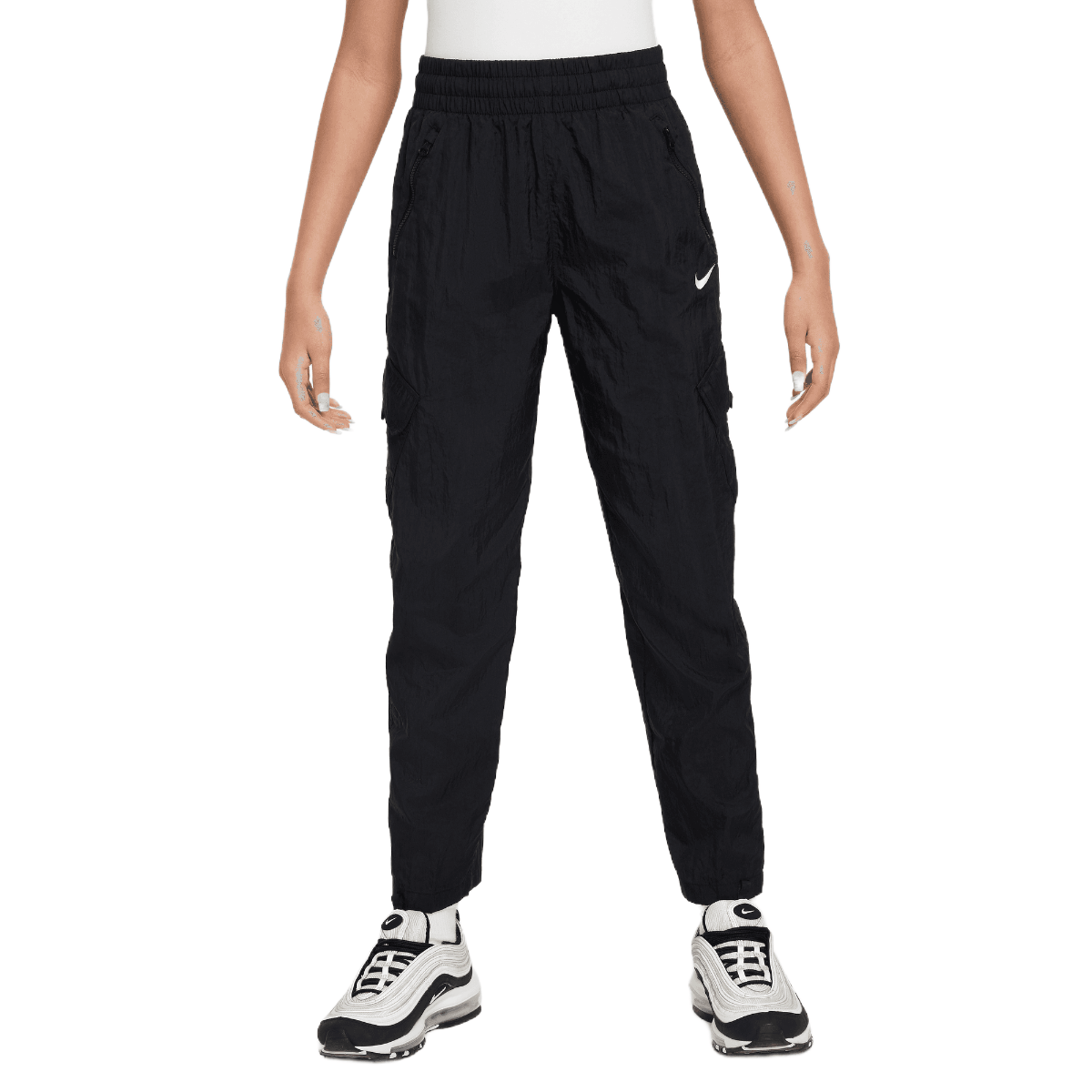 ☆NIKE☆Big Kids' (Girls') Woven Pants Nike Sportswear Heritage Girls Woven Jogger Pants Black