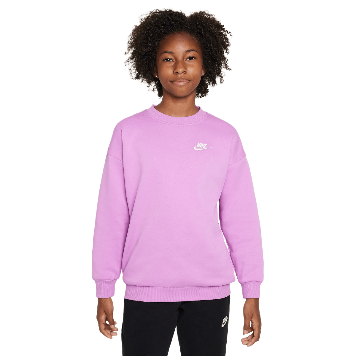 Crewneck Sweatshirt Nike Mini Swoosh Oversized Sweatshirt Purple