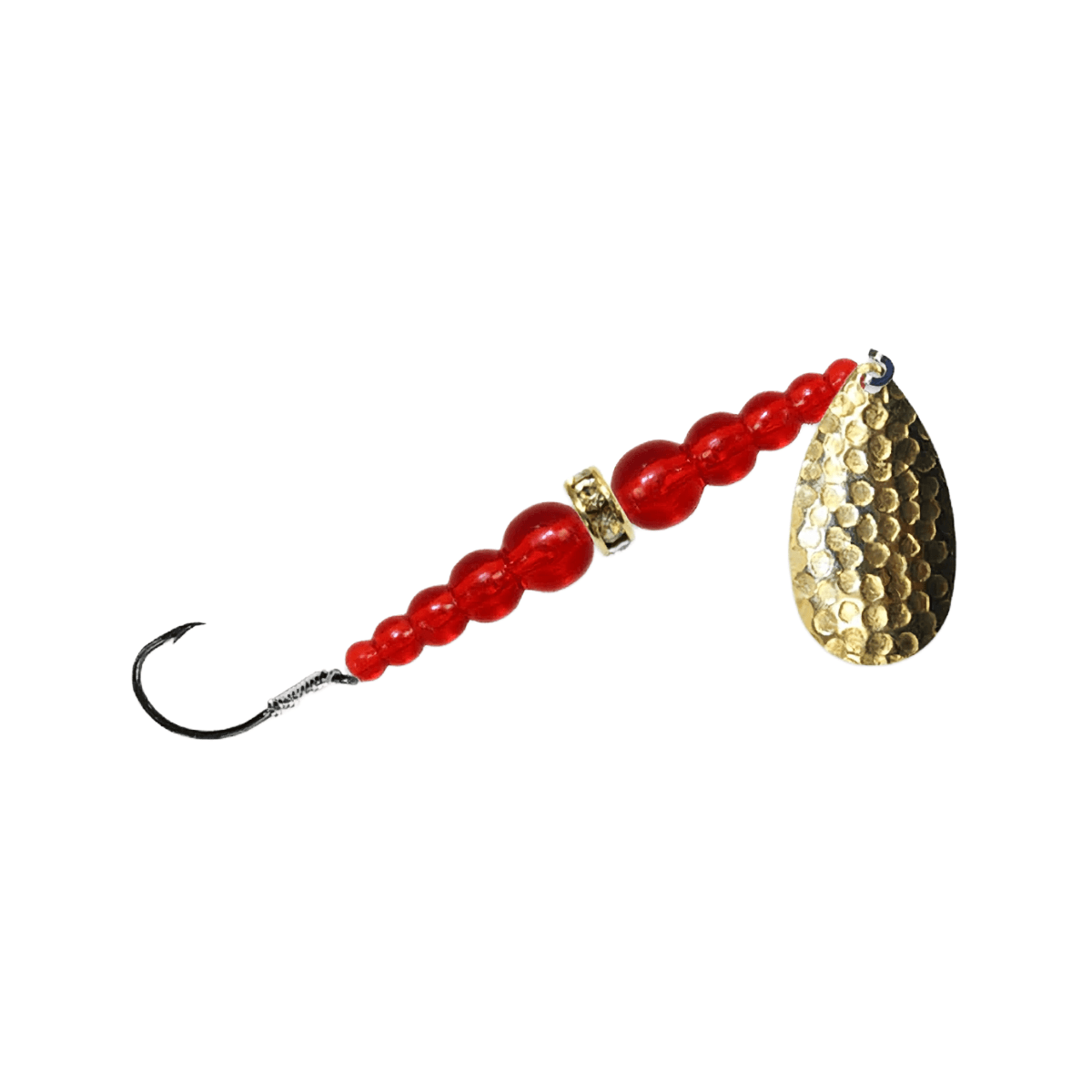 Mack's Lure Tackle Wedding Ring Hammered Brass Spinner - Ruby #4 – image 1 of 1