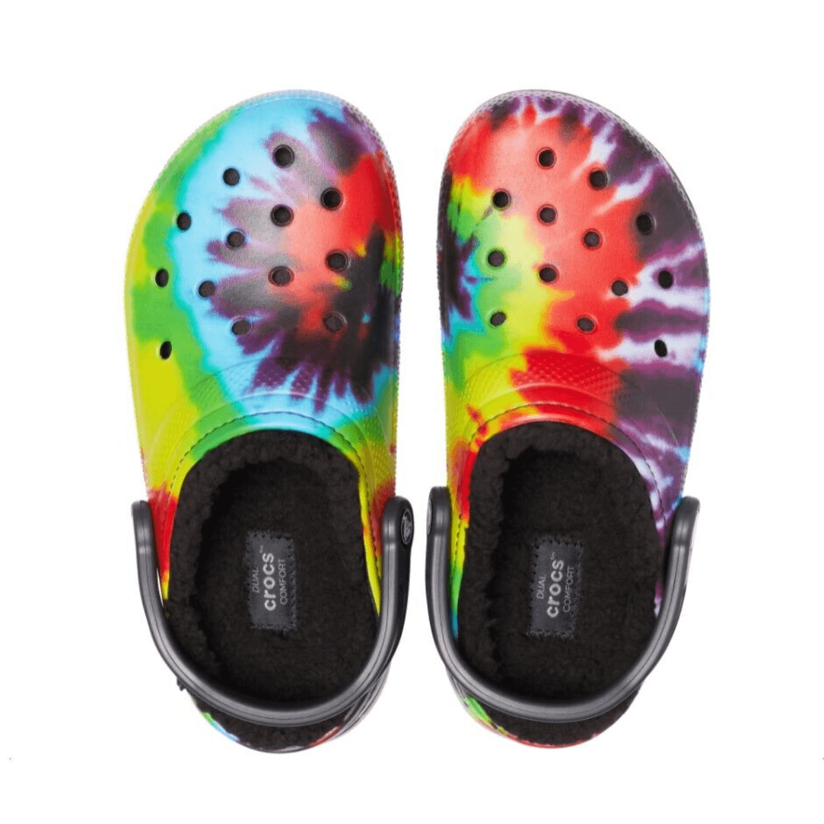 Fuzzy tie dye crocs on sale