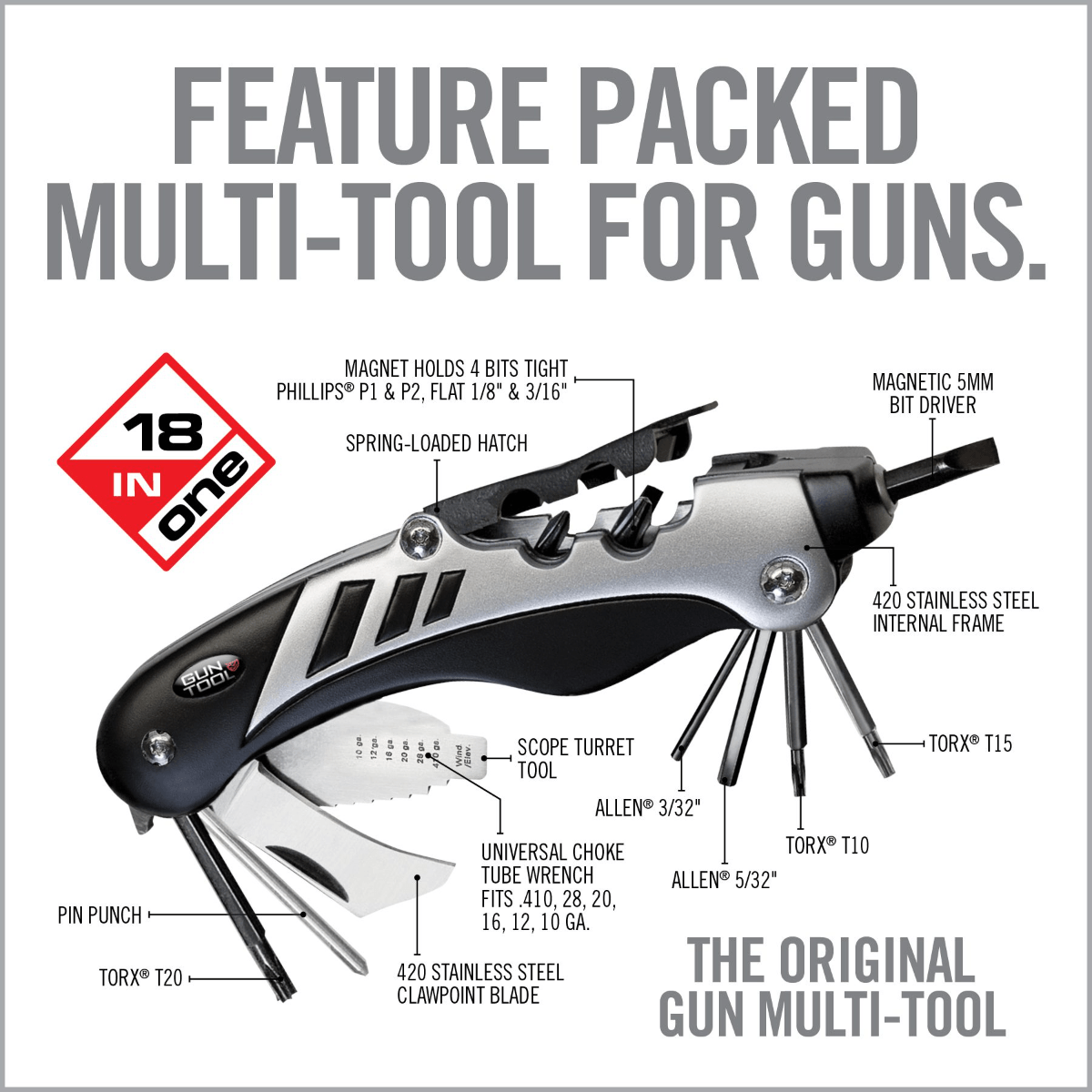 Real Avid The Gun Multi-Tool - Silver, Black – image 5 of 16