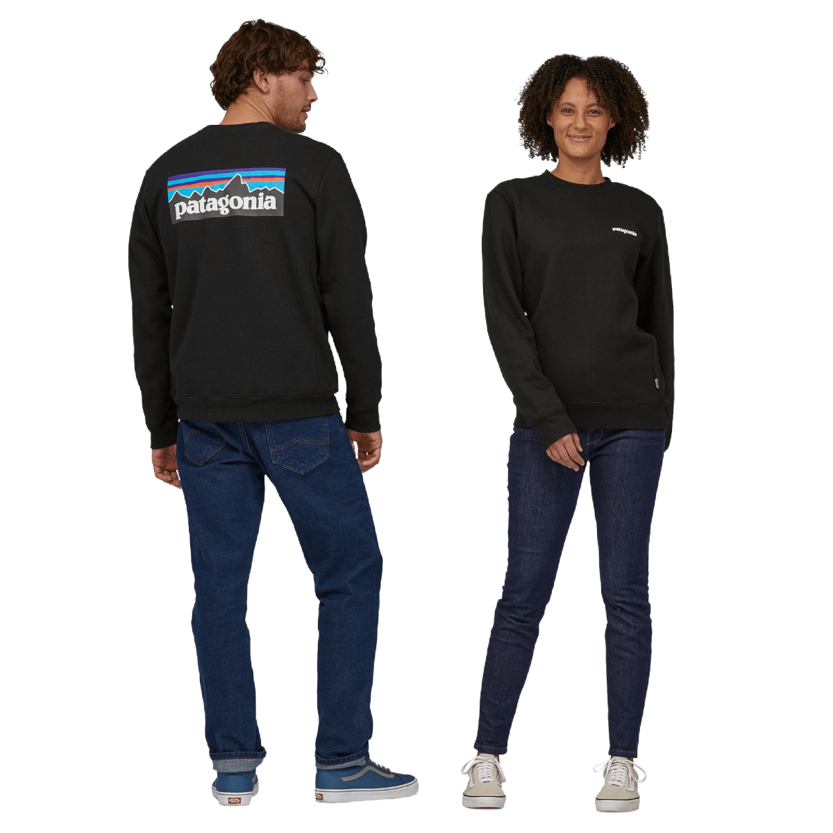 Patagonia P 6 Logo Uprisal Crew Sweatshirt Black