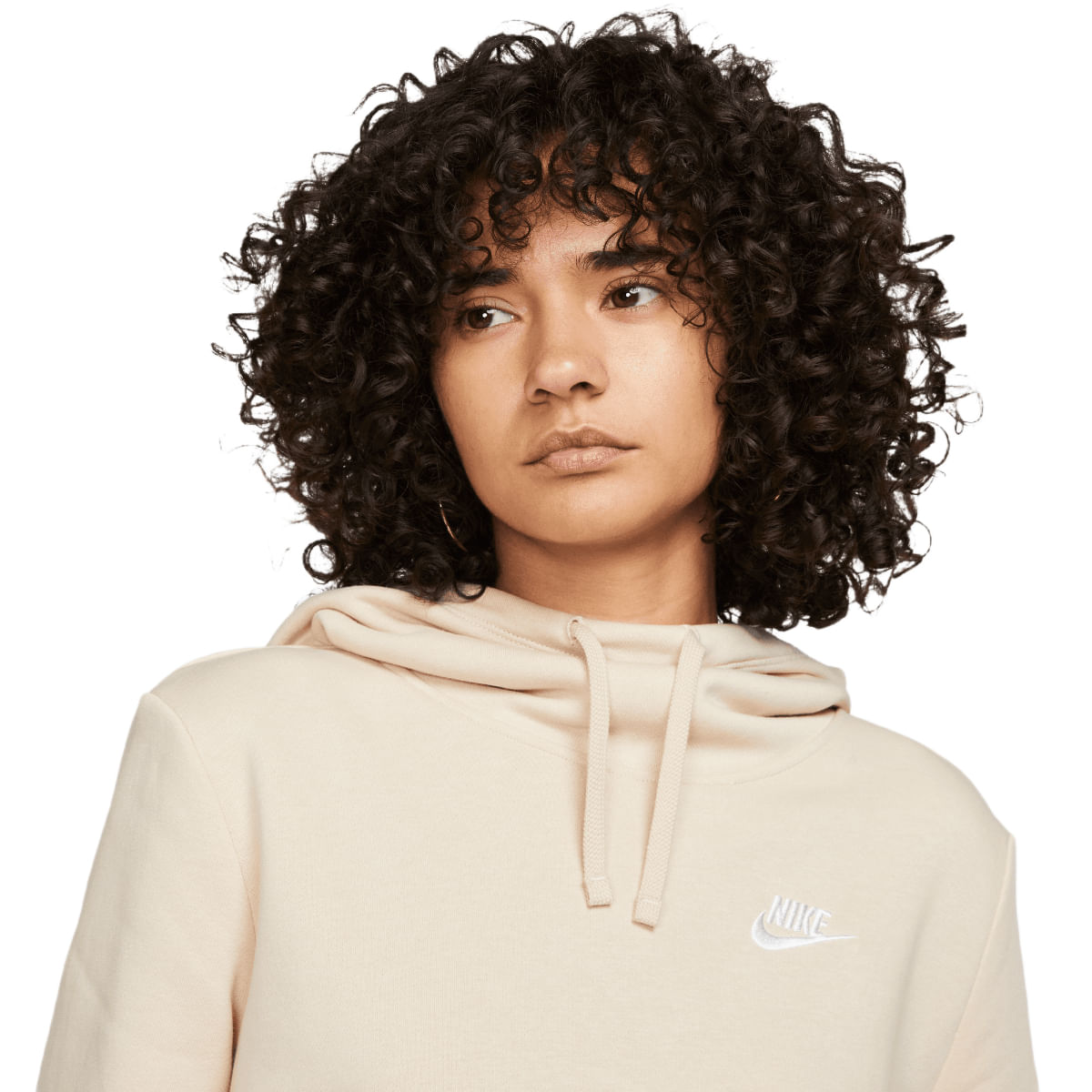 nike club fleece funnel neck hoodie