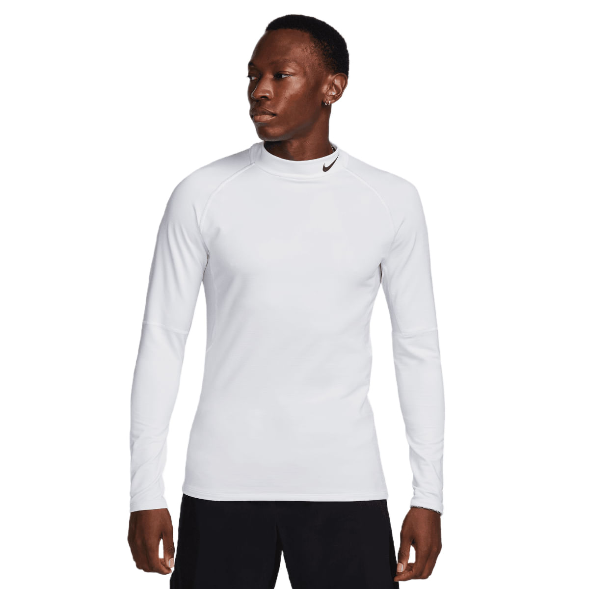 Nike Pro Dri FIT Warm Long Sleeve Mock Training Top Men s Als