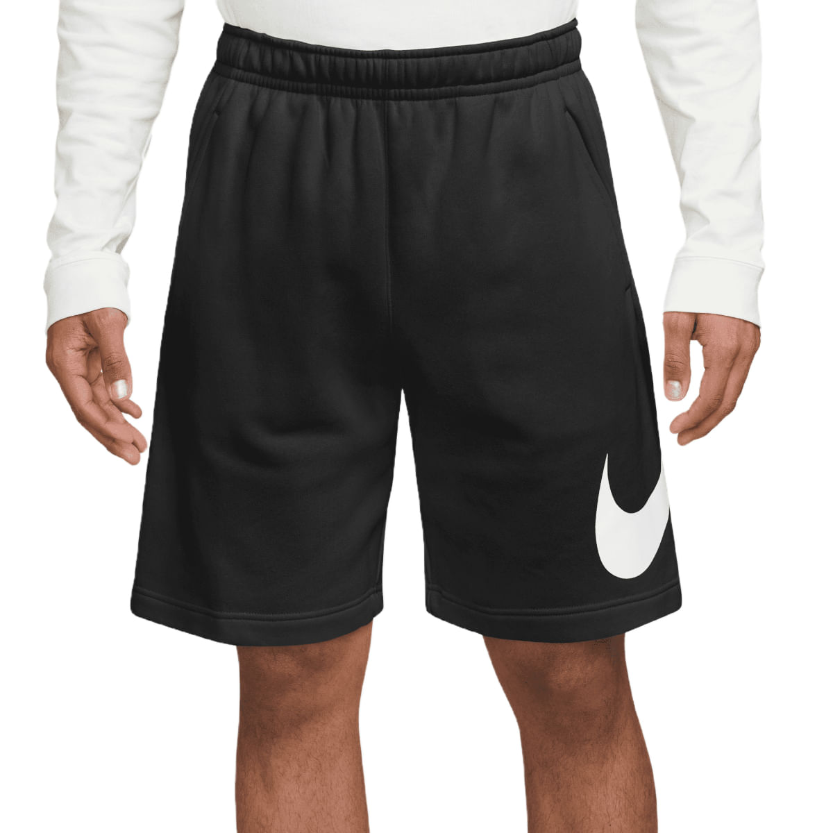 nike black club shorts