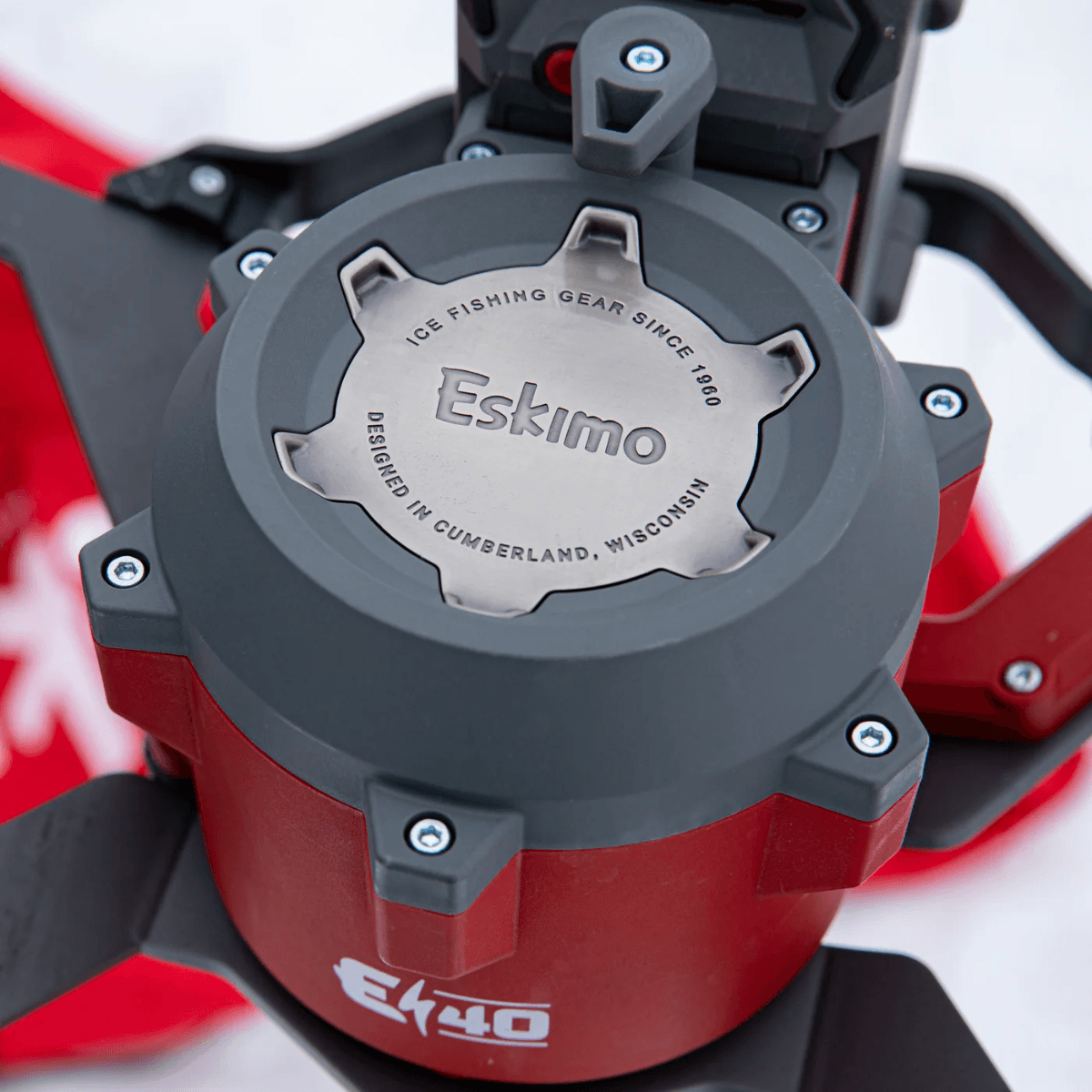 Eskimo E40 Steel Electric Auger - Red 8"