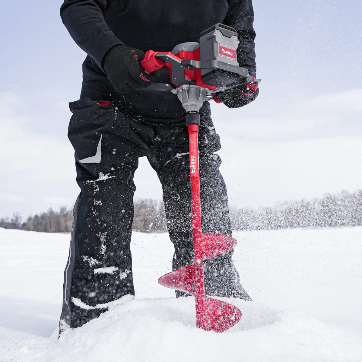 Eskimo E40 Steel Electric Auger - Red 8"
