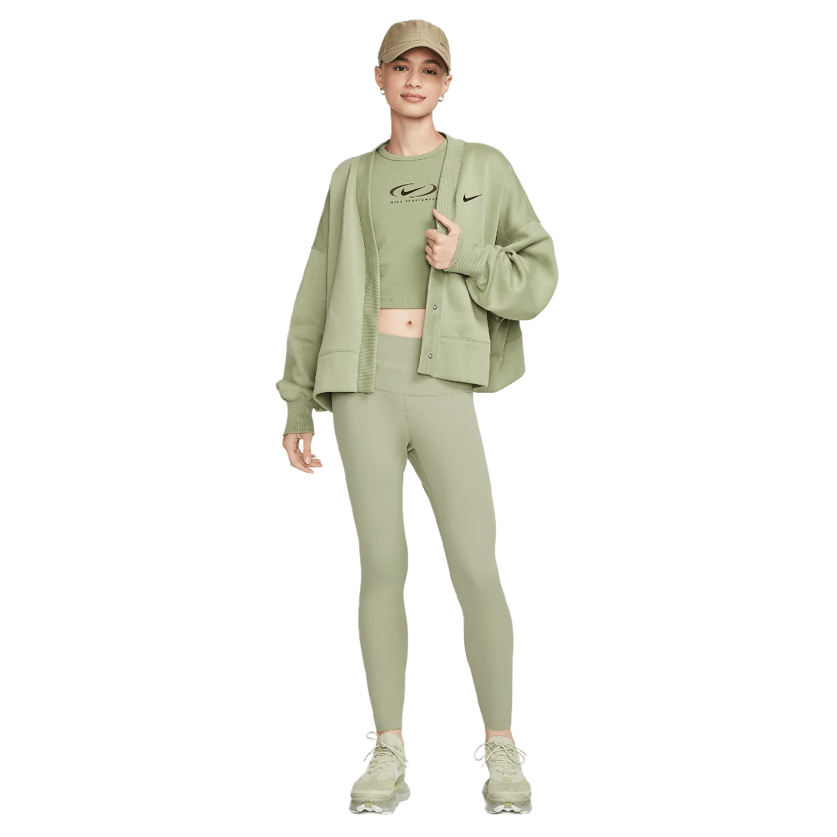 ナイキ Nike 【 Phoenix Fleece Os Cardigan Womens 】 レディース Nike Phoenix Fleece cardigan in green | ASOS
