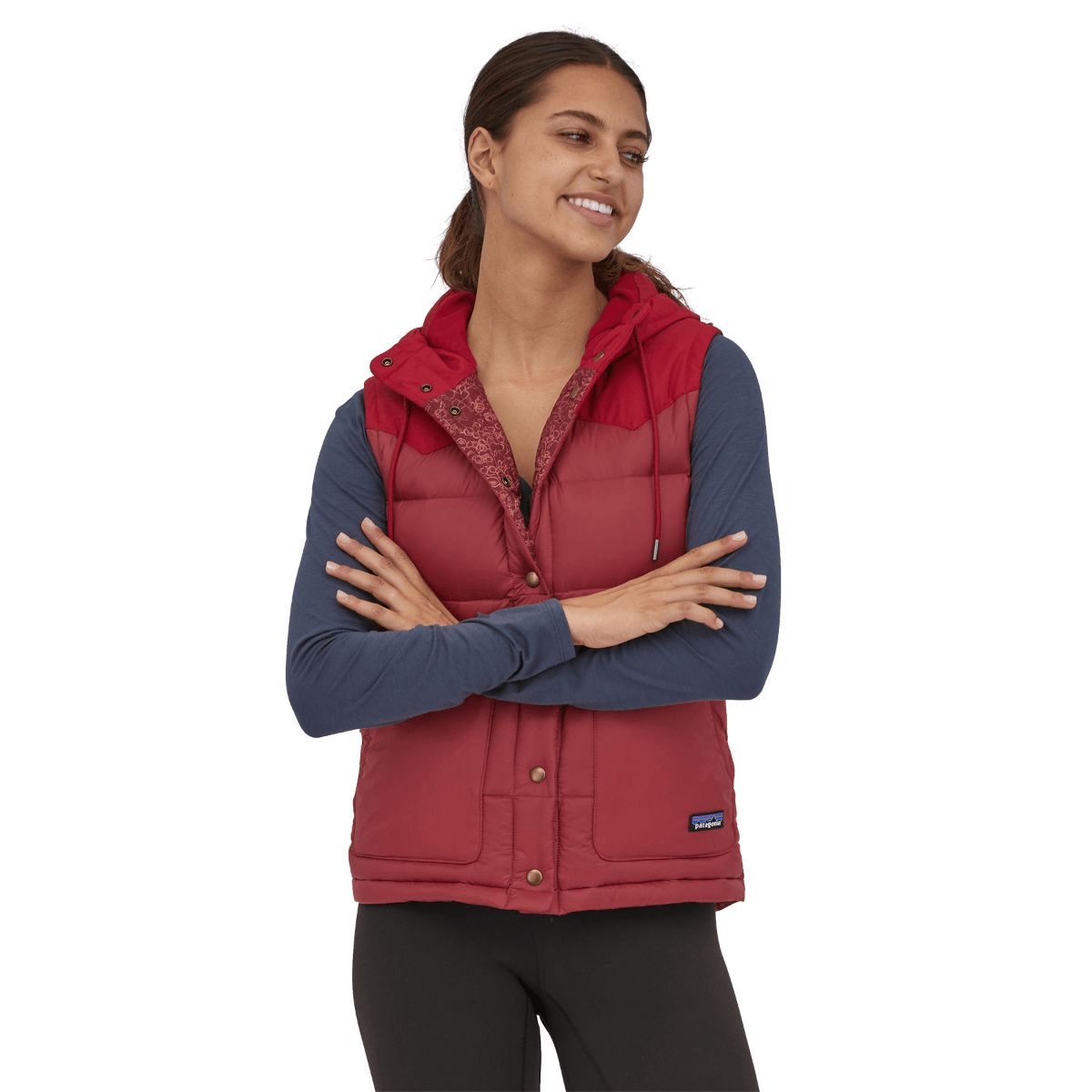 Patagonia Bivy Red Puffer Hoodie on sale Down Jacket Vest Womens Size Small Maroon Red