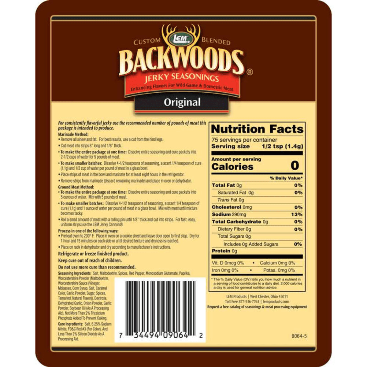 LEM Products 3.65 Oz Backwoods Original Jerky Seasoning - 1231858
