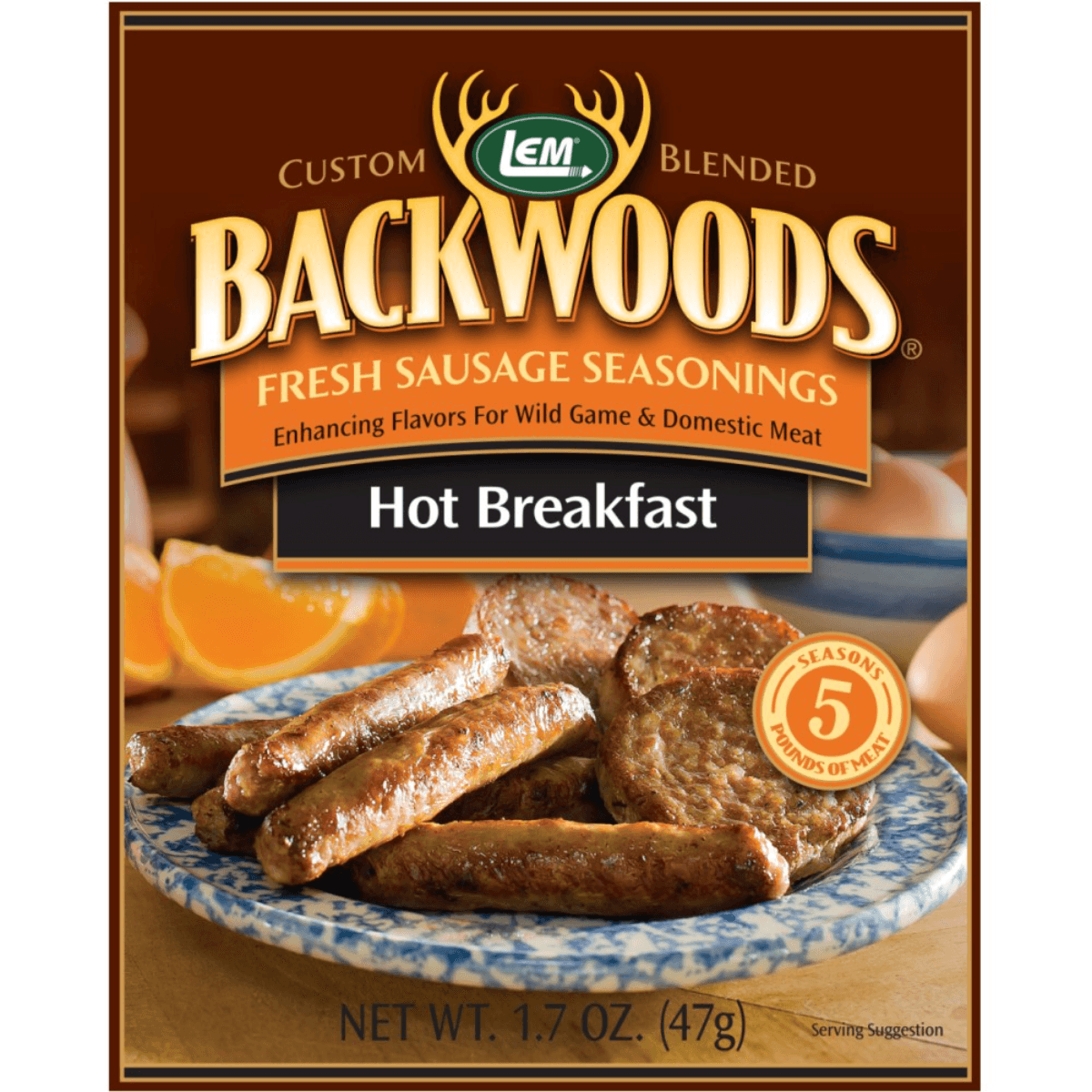 LEM Products Backwoods Hot Breakfast Fresh Sausage Seasoning (5