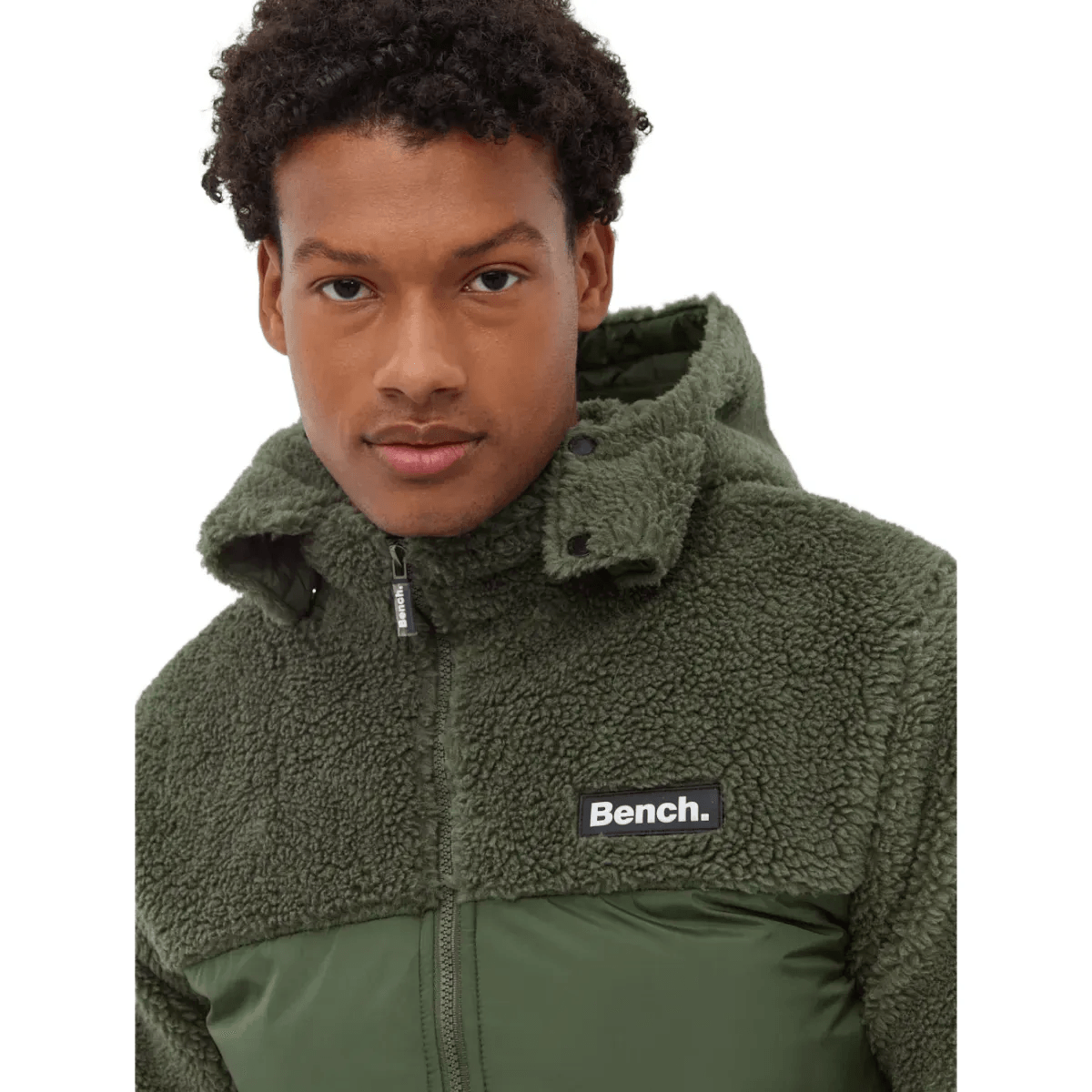 Bench Detta Puffer Sherpa Hooded Bomber Jacket - Men's - Als.com