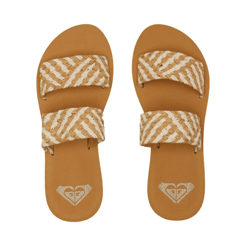 Sandalias Roxy Mujer Sandalia Roxy Porto Flip-Flops Natural Tiras De  Tela Trenzada Roxy Porto Flip-flops Natural White