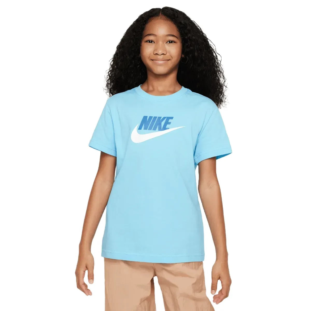 Nike Sportswear T Shirt Girls Aquarius Blue L