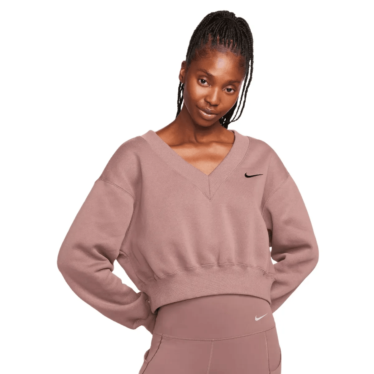 Nike pink crop best sale