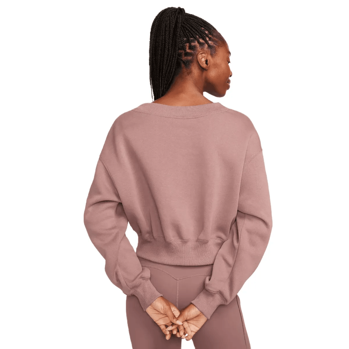 Nike Phoenix Fleece Cropped V-neck Top - Als.com