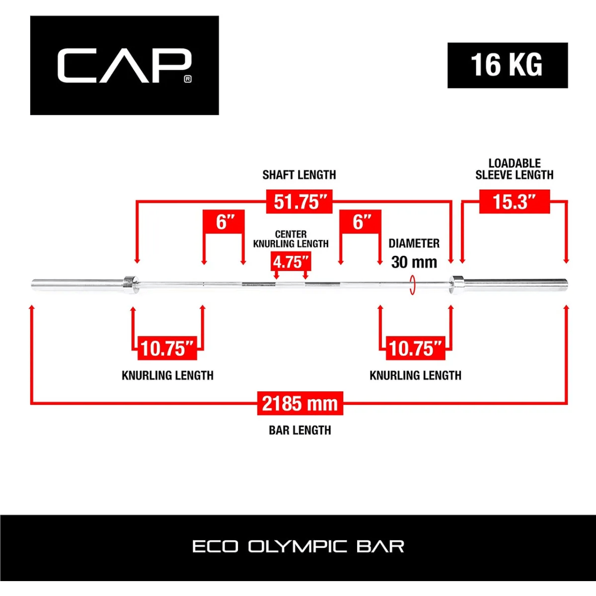CAP Barbell Olympic Weight Bar Ft - Main Image