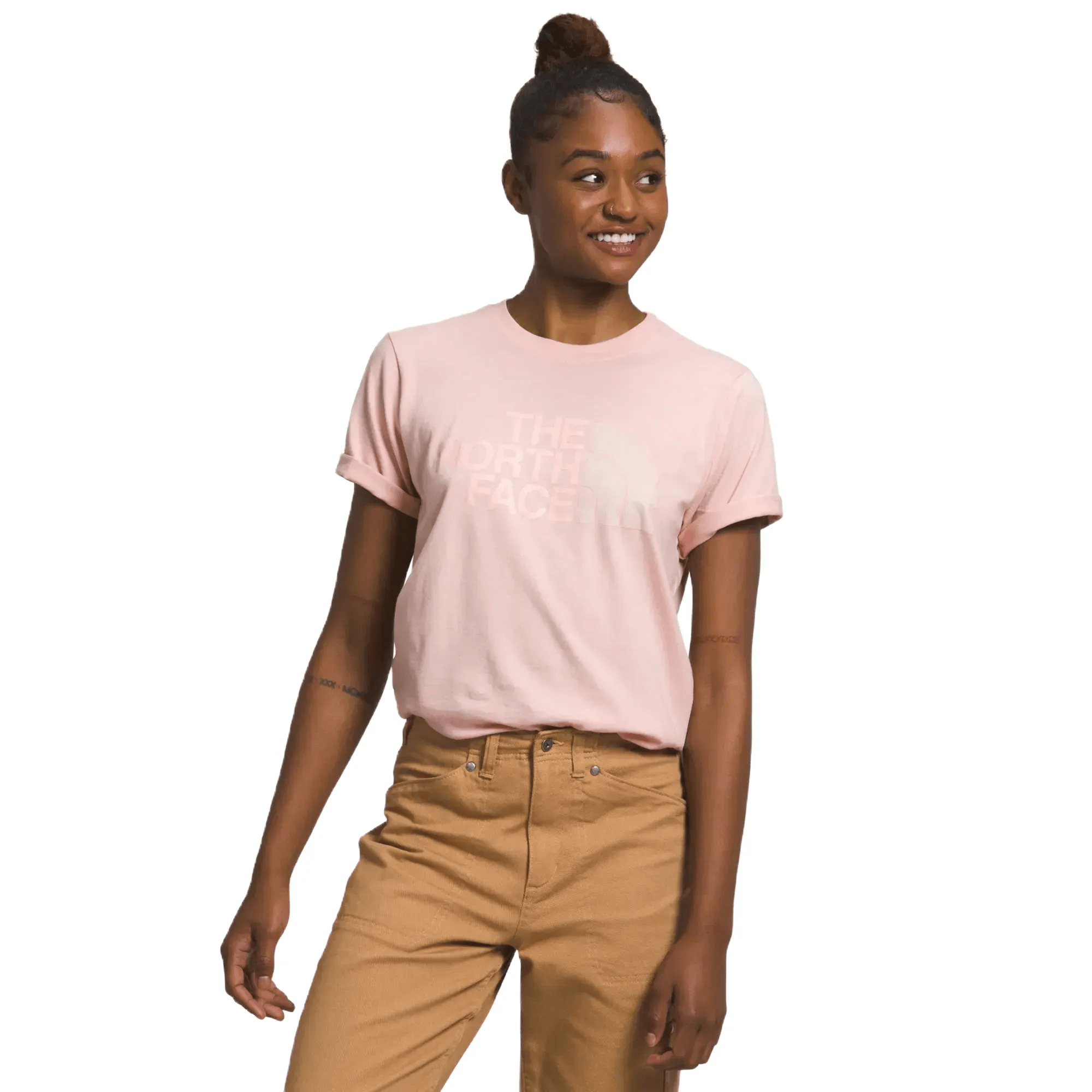 Khaki north face t shirt online