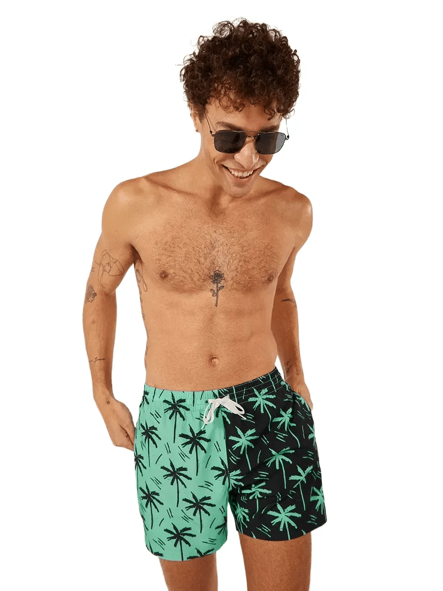 Chubbies 5.5-Inch The Miami Mosaic Classic Lined Swim Trunk - Optic White - Pattern Base (Includes Plaids)