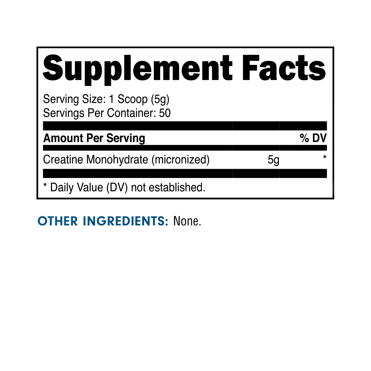 Bucked Up Creatine Monohydrate - No Flavor Unflavored 50 Servings