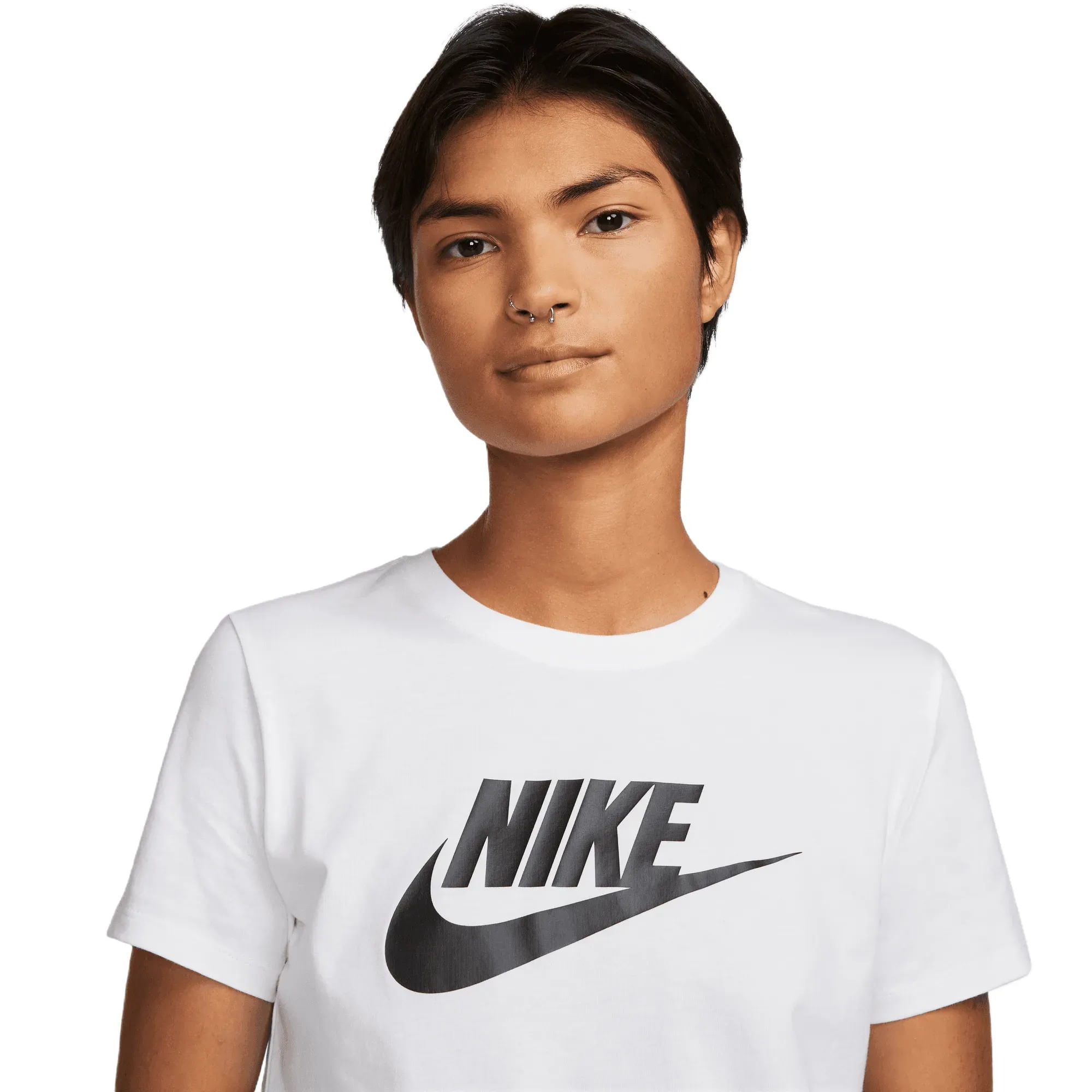 ★★Nike★★ Sportswear Essential LBR T-shirt W Black White Nike Sportswear Essentials Women's Logo T-Shirt Color: White