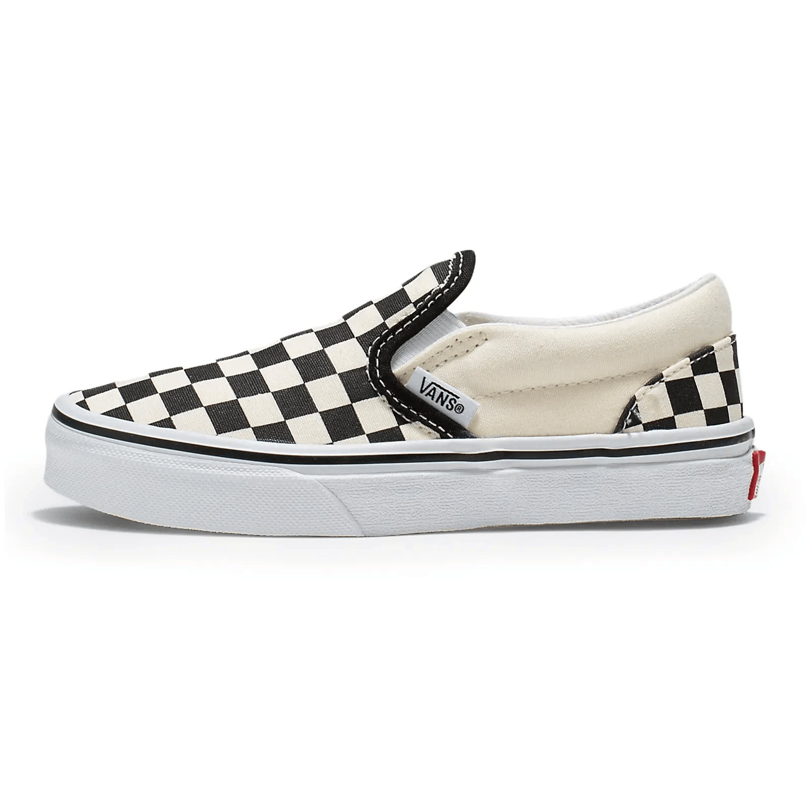 Vans Checkerboard Slip Vans Classic Slip Ladies Vans Top Vans Kid's Classic Slip-On (Checkerboard) White/Black Skate Shoe, Boy's, Size: