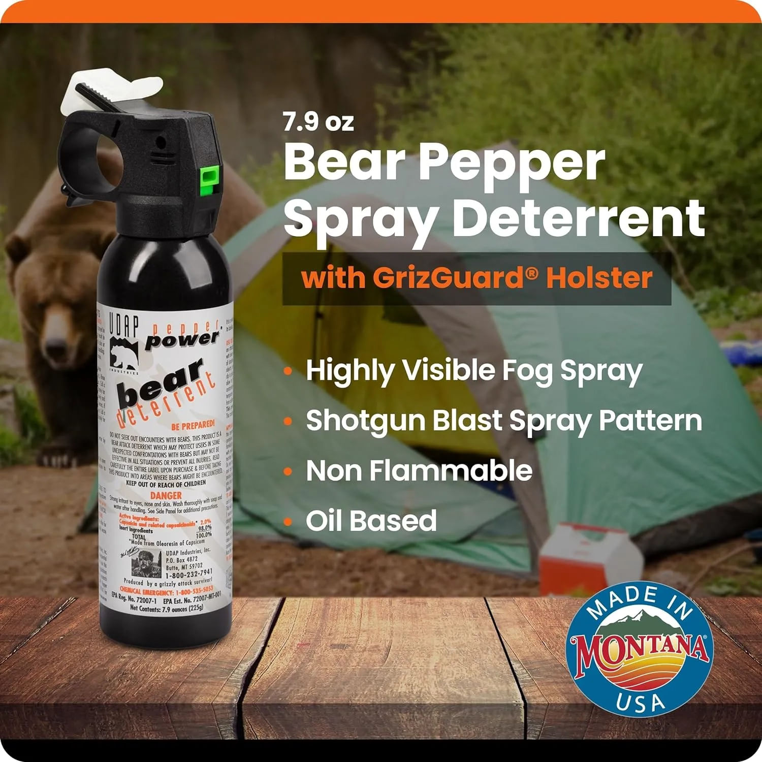Udap Pepper Power Bear Spray (2 Pack) - Black 7.9 oz