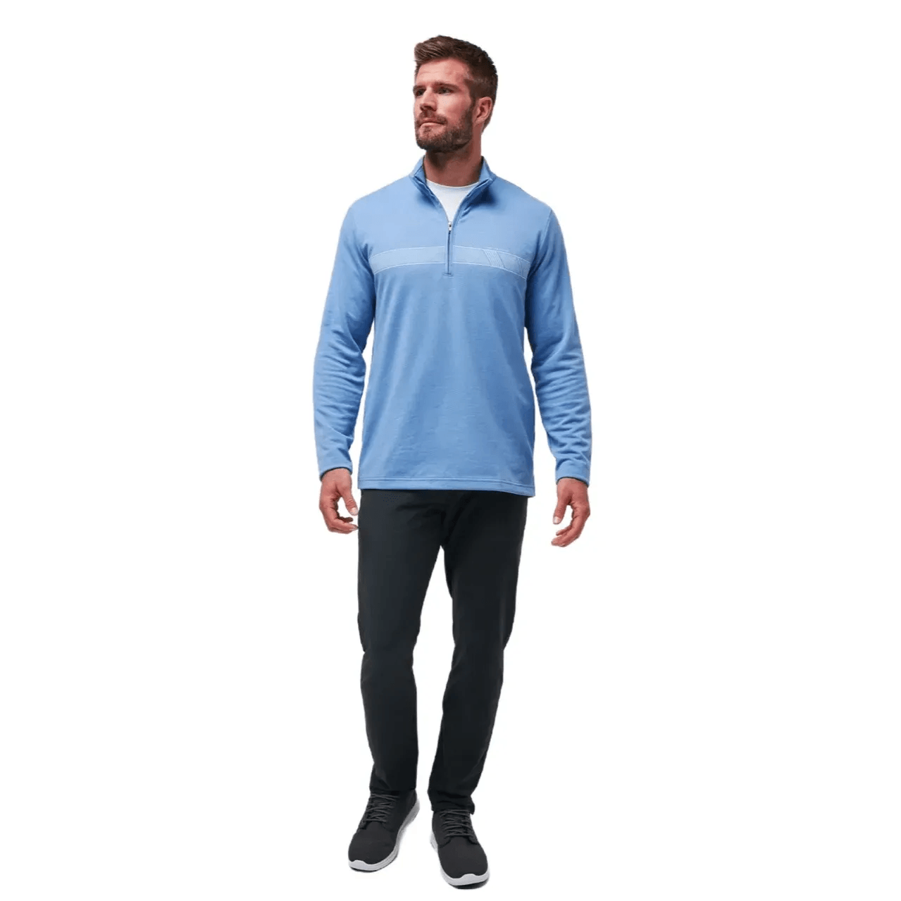 TravisMathew Upgraded Striped Quarter Zip Pullover - Men's - Als.com